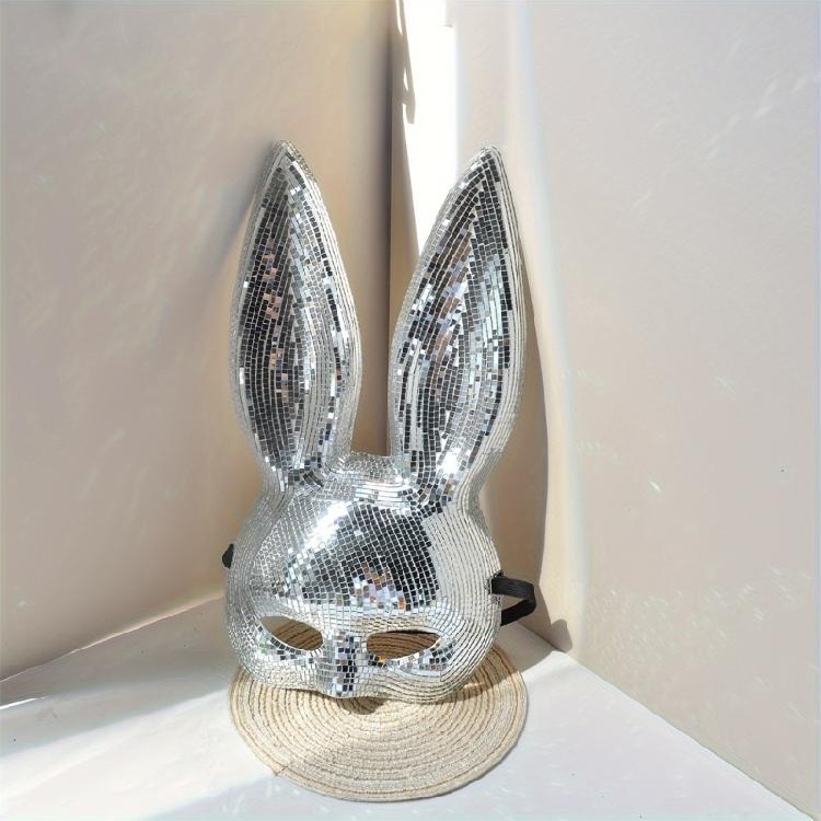 Festival Rabbit Face Mask with Elastic Headgears Realistic Rabbit Mask Rabbit Face Mask Costume for Adult Cosplays