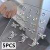 5/10 Pcs Retro Simple Mini Bow Charm Three-dimensional Nail Decoration Inlaid Bow Alloy Nail Rhinestone Decoration Nail Art