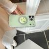 Minimalist Green Ink Splash Case with Gemstone Holder for iPhone 17 Pro Max/16/15/14