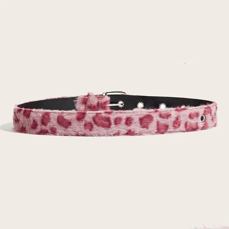 Versatile Jeans Accessories Pu Pin Buckle Waistband Plush Women Belt Fashion Trend Y2k Girls Girdle