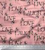 Soimoi Japan Crepe Satin Fabric Floral Love Text Fabric Prints By Metre 42 Inch