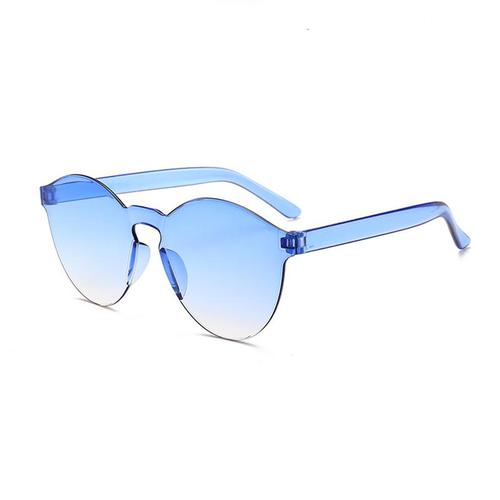 Fashion Rimless Transparent Sunglasses UV400 Oval Frameless Sun Glasses Vintage Red Pink Blue Yellow Orange Eyewear Gafas De Sol