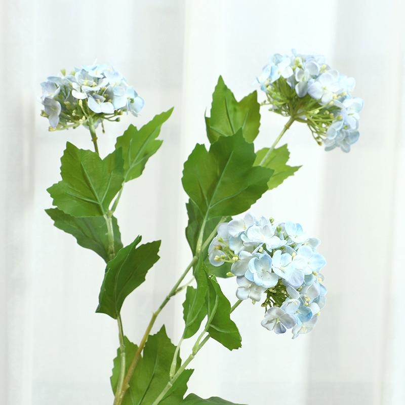 

Wood hydrangea artificial flower hotel window home living room dining table decoration fake flower светло-синий