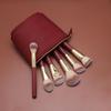 Burgundy 16-Piece Makeup Brush Set: Soft Bristle Foundation, Eyeshadow, and Blush Brushes