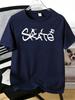Unisexs Tee Skate Letter Skateboard Sports Figure Print Cotton Short Sleeve Male Casual Streetwear Outdoor Daily Basic Fashion Top