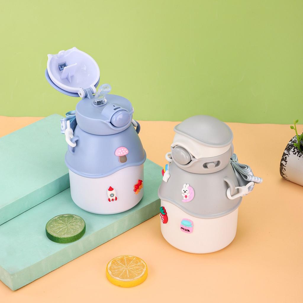 New Cartoon Figure Pot Belly Cup Stainless Steel Children's Thermos Cup Male and Female Students Portable Carrier Cup with Straw