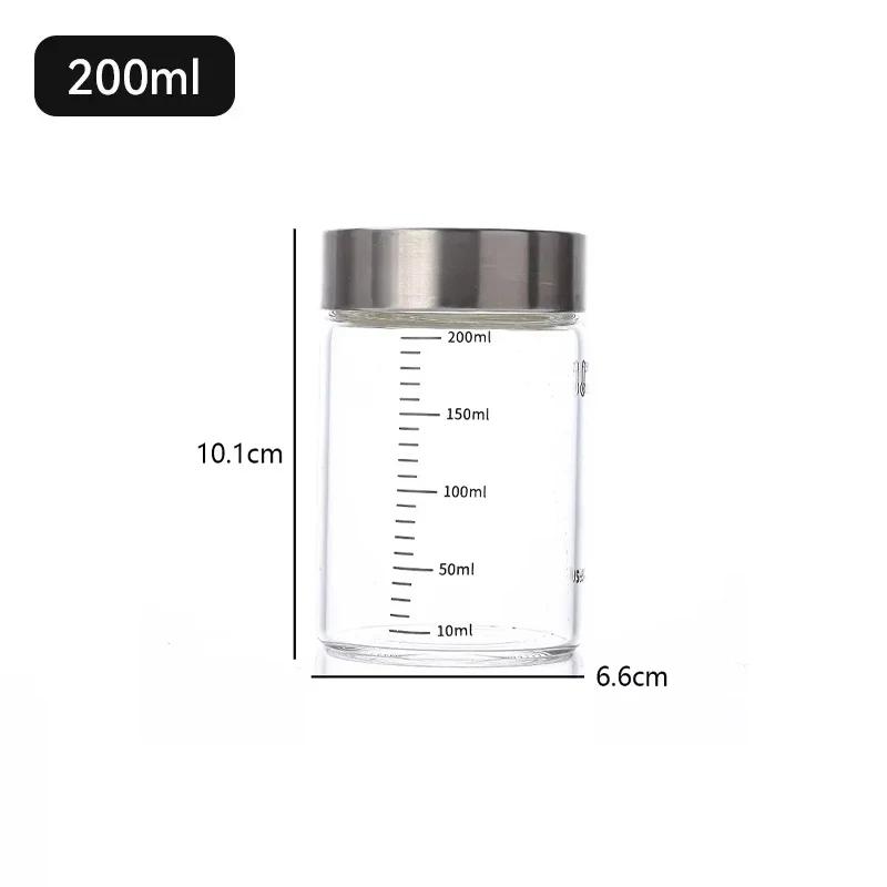 Sealed Bottle High Borosilicate Glass Liquid Orgnizer with Scale Strawberry Jam Storage Jars with Lid Orange Juice Dispenser