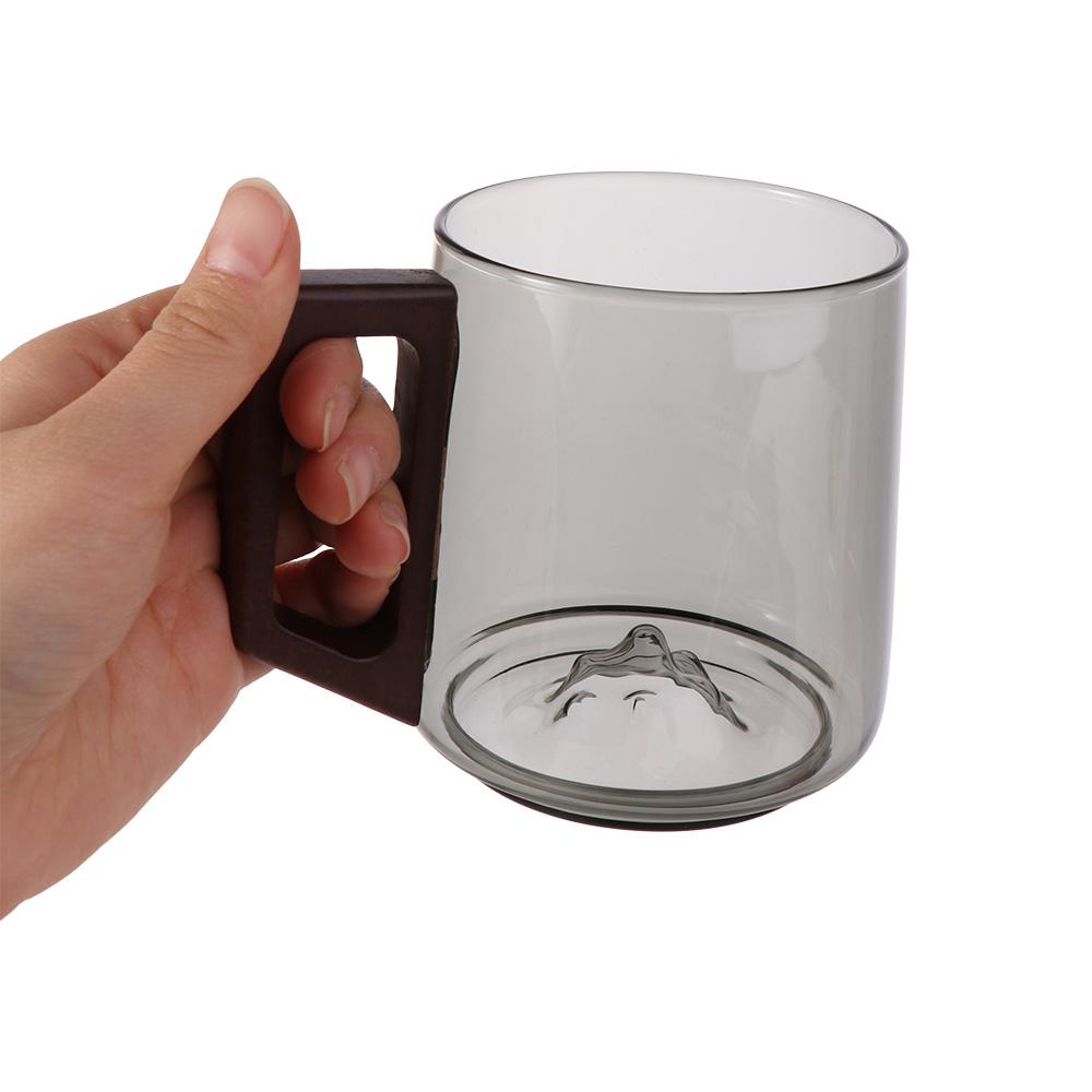 Large Capacity Water Drinking Cup Internal Mountain Protrusion Tea Cup Creative Glass Cup  Gift