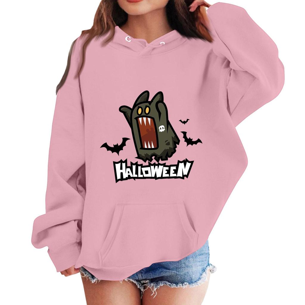 Kids Halloween Printed Hoodie Casual Loose Fit Sweatshirt for Holiday Party and Everyday Use
