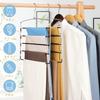 DOIOWN Trouser Hangers, Slacks Hangers, 5 Tiers, 360 Rotating, Stainless Steel, Non-Slip, Non-Marking, Space-Saving Storage, 34cm Wide, Compact, Set