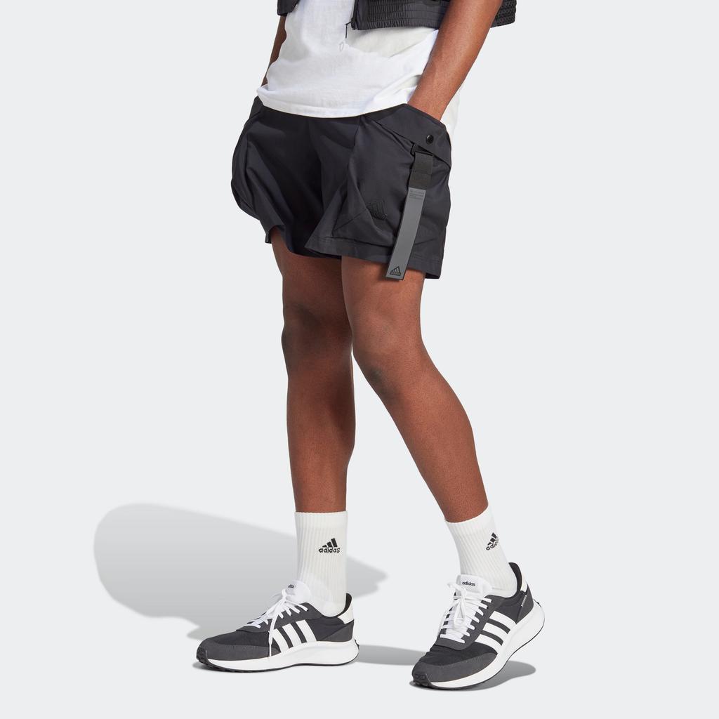 Adidas City Escape Cargo Shorts With Solid Color Logo Men Shorts Black IC6737