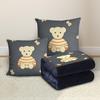 Custom Cartoon Plush Throw Pillow Blanket with Fleece Lining
