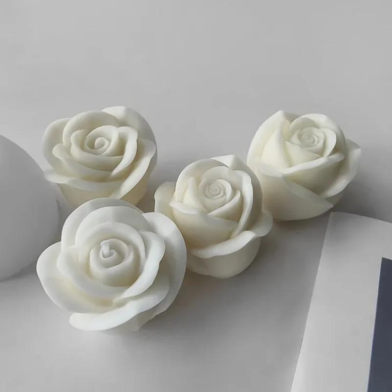 1ks Silikonové formy na svíčky s růžemi 3D Pivoňkový květ Sádra Výroba mýdla DIY Forma na pečení čokoládové dorty Valentýnský dárek