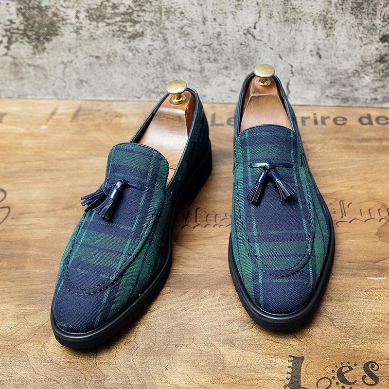Large Size Casual Shoes Loafers Men's Shoes Fringed Trendy Shoes British Small Leather Shoes