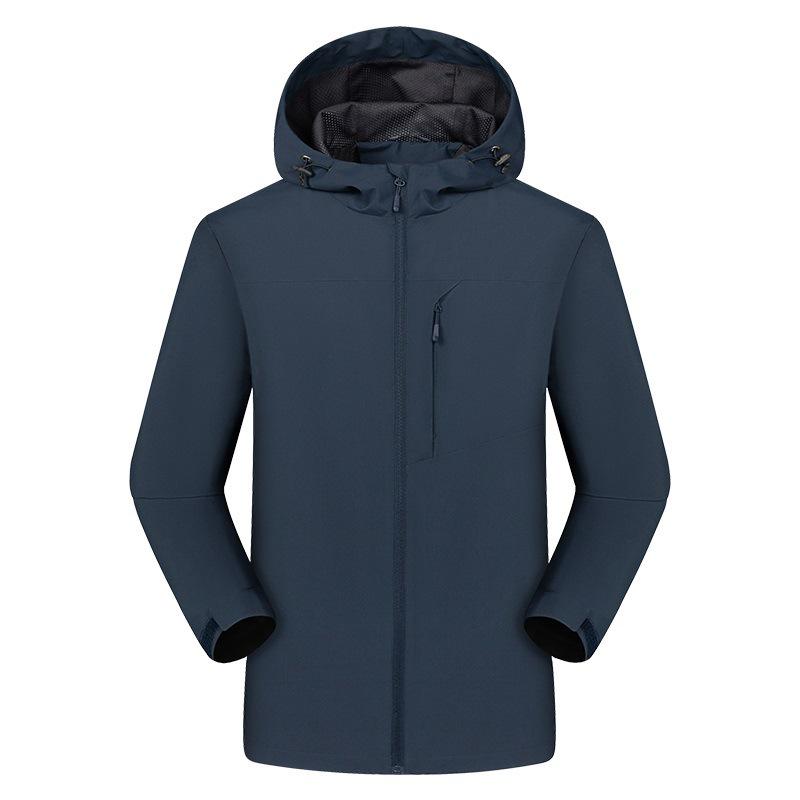 

Новая ветрозащитная водонепроницаемая рабочая куртка-ветровка со съемным капюшоном L темно-синий