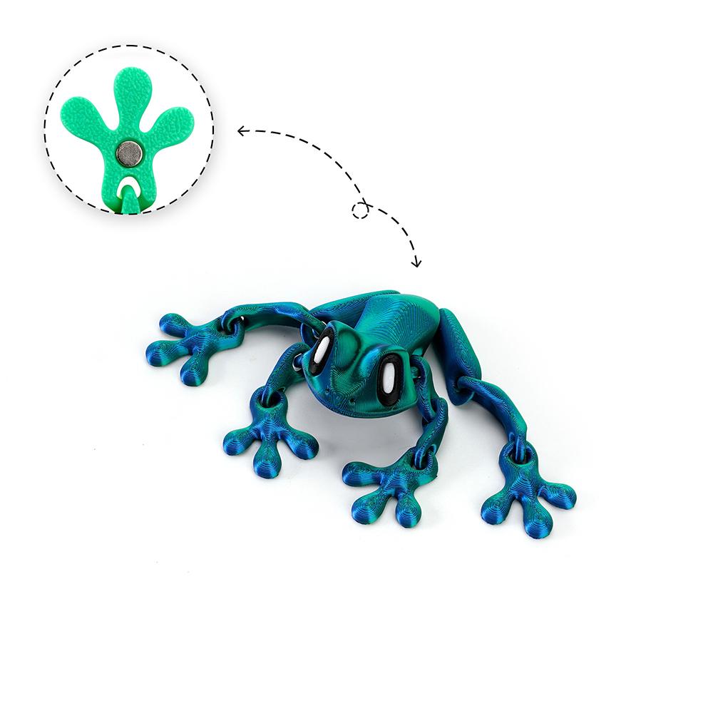 

3D Printing Magnetic Frog Joint Movable Frog Refrigerator Magnet Office Desktop Ornaments Home Decoration Creativity Toy Gifts Eye color is random