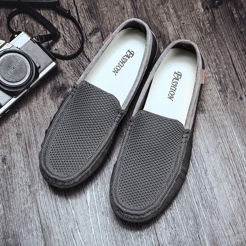 Fashion Breathable Men Casual Slip on Shoes Handmade Summer Mens Loafers Moccasins Lightweight Male Boat Flats New Design Driving Shoes