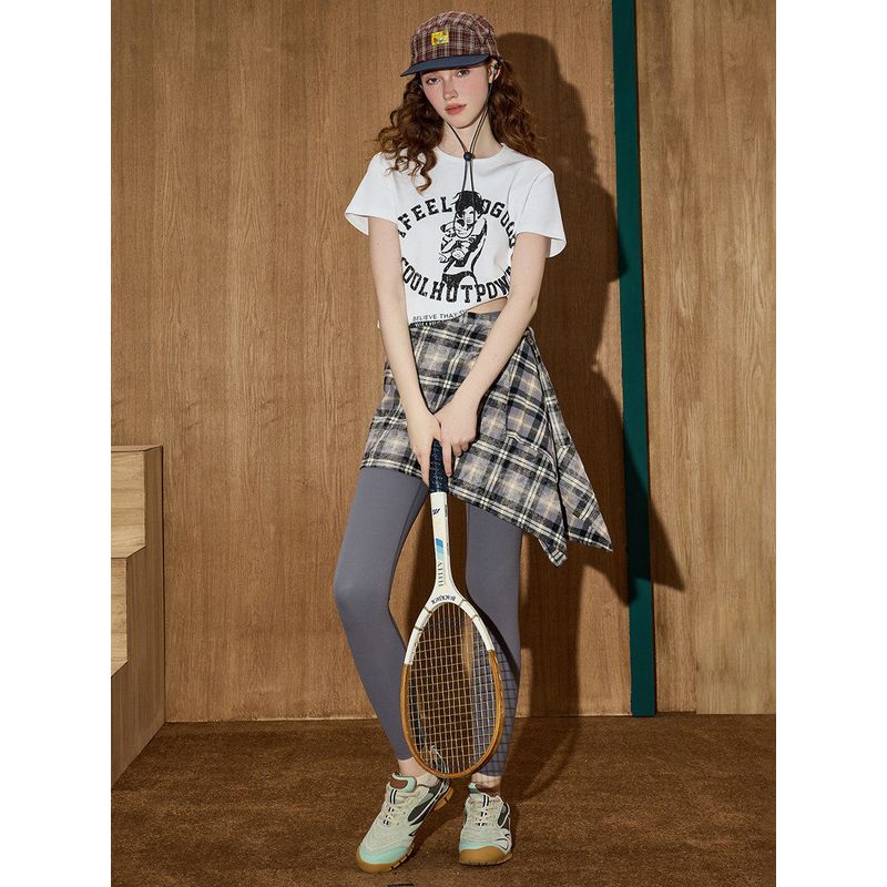 Coolhut High-Waisted Tight-Fitting Sports Outerwear Butt-Lifting High-Elastic Yoga Pants Tummy Control Fitness Shark Pants 2025 Summer