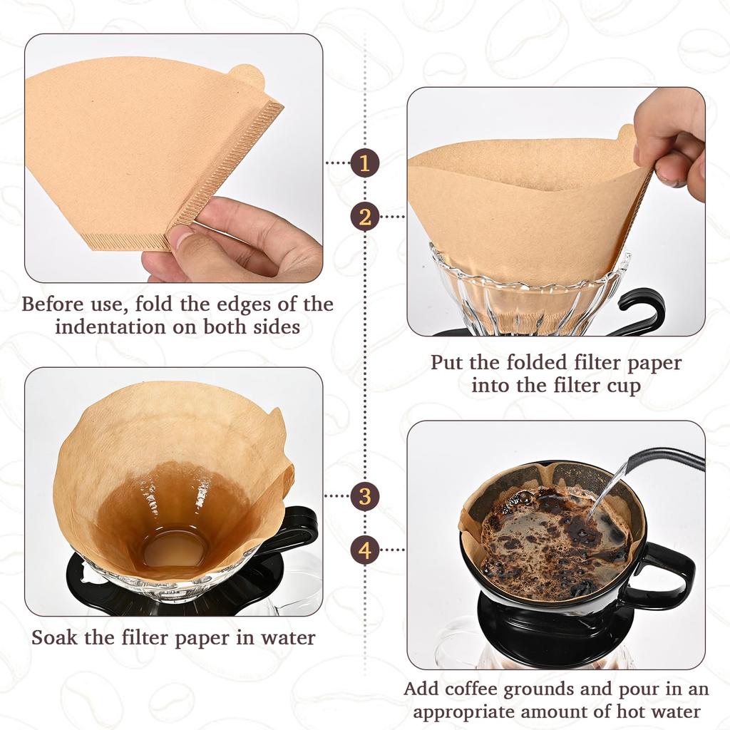 Fan-shaped Drip Coffee Filter Paper For Hand-drip Coffee