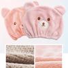 Cute Bear Water Absorbent Shower Quick Drying Hair Hat Head Wrap Towel Bath Cap