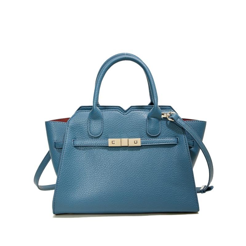 

Handbag Texture Fashion Bag Simple Versatile Handbag Daily Commuting Large Capacity Shoulder Bag синій