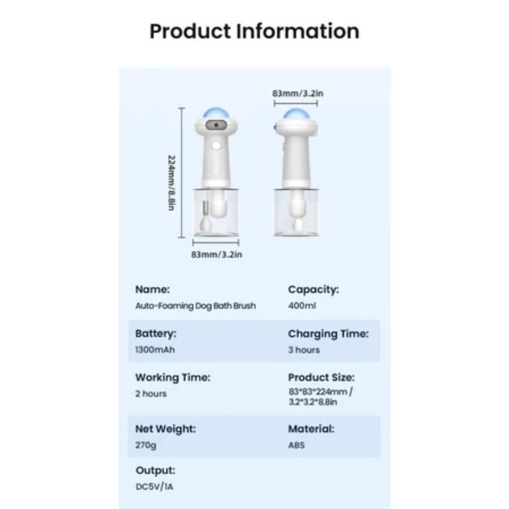 Shampoo Pet Bathing Machine Easy To Use Automatic Foam Sprayer Cat Dog Bath Bubbler  Pet Salon