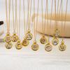 12 Constellation Seal Color Retaining Casting Plated 18K Gold Contrast Pendant Necklace Women'S Twelve Constellation Necklace