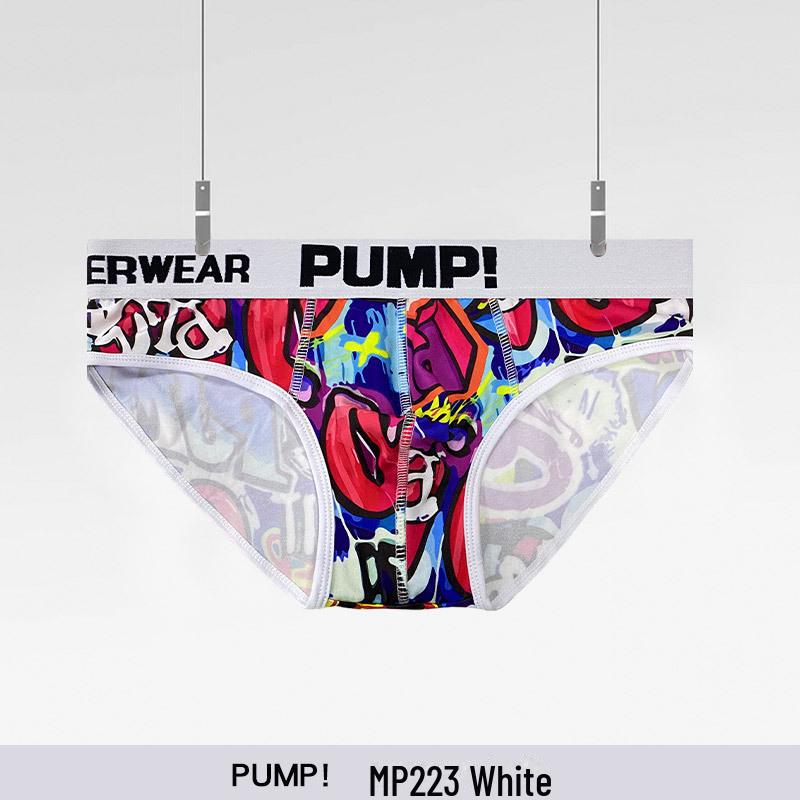 

Модное мужское нижнее белье PUMP: Модный принт граффити, классные нейлоновые спортивные трусы, дышащие и сексуальные. L