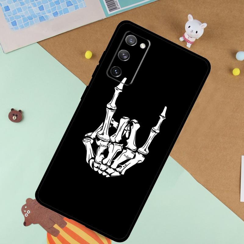 Rock Roll Skull Soft Case For Samsung Galaxy S24 Ultra S9 S10 S20 S22 S21 Plus S23 FE S25 Ultra Funda Cover
