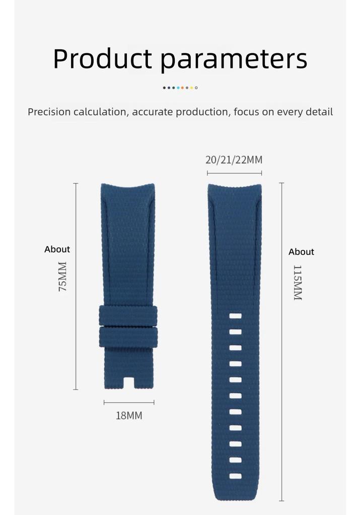 Curved arc-shaped fluororubber Watch strap for original OMEGA X Swatch X Blancpain Scuba Fifty Fathoms MoonSwatch FKM watchband