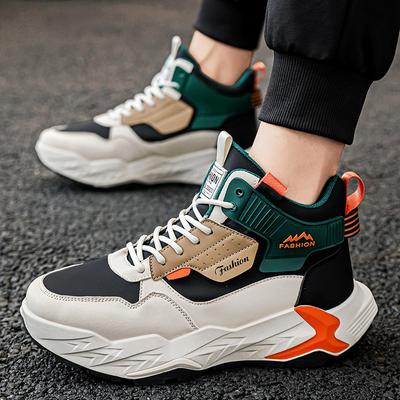 Sapatos masculinos de cano alto outono e inverno 2024 nova marca moderna esportivos e casuais de sola grossa antiderrapantes para aumentar a altura sapatos modernos de pai