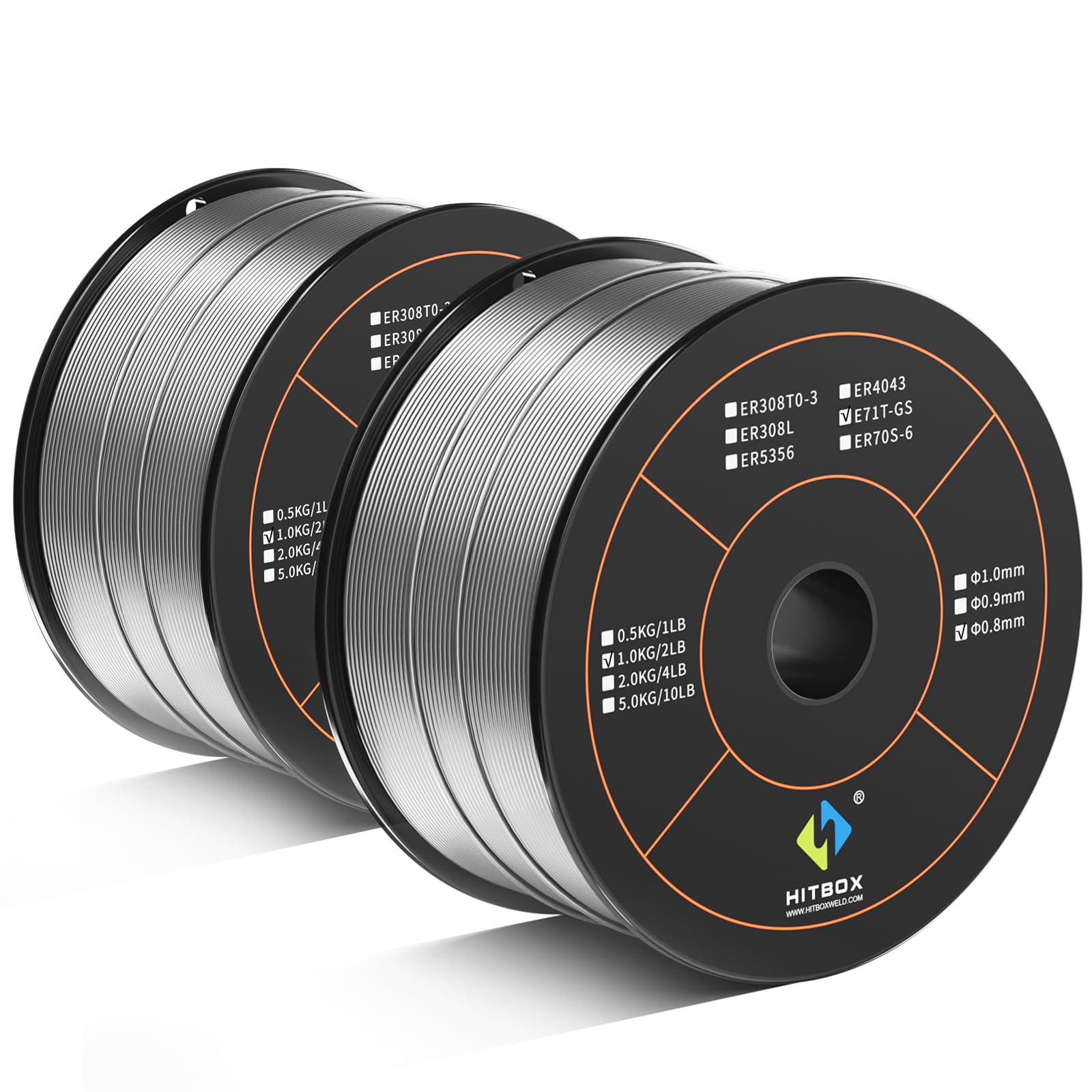 

HITBOX Welding Machine Wire for MIG Welding Flux Cored Wire Flux Wire Welding Wire 1KG 2 Pieces Non-Gas Semi-Automatic E71T-GS 0.8mm
