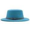 Autumn and winter new British men's top hat, flat-top woolen hat, European and American jazz hat, big-brimmed women's hat