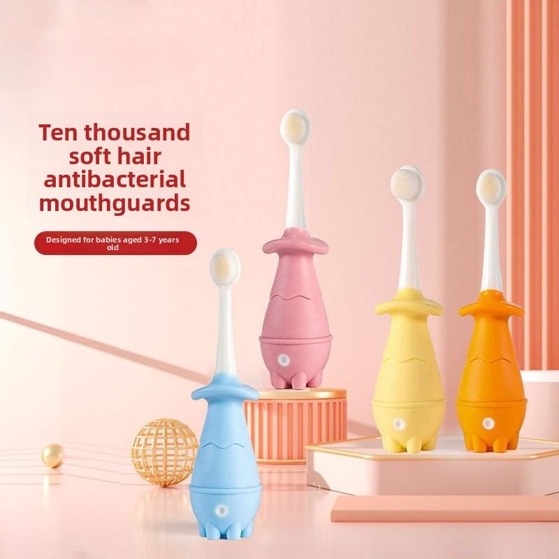 Cute Children Small Head Soft Bristle Toothbrush High Density Brush Wire Does Not Damage Gums for Children Aged 3-7
