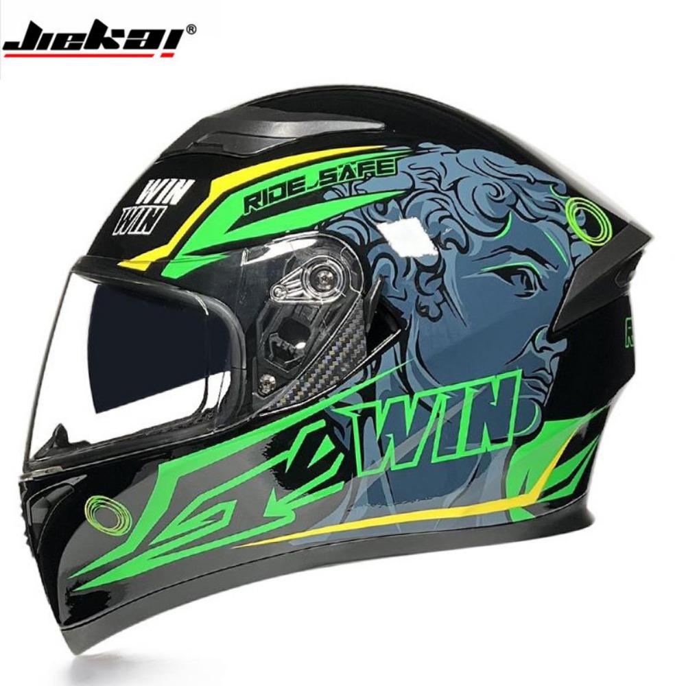 Double Lens Motorcycle Helmet Men's Off-Road Running Helmet Electric Vehicle Women's Winter Full Cap Full Helmet