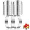 LMETJMA 12 Buc Inele Rotunde pentru Tarte Perforate Inele pentru Copt Tarte Oțel Inoxidabil Antiaderent Inele pentru Tort Mousse Inele pentru Desert JT351