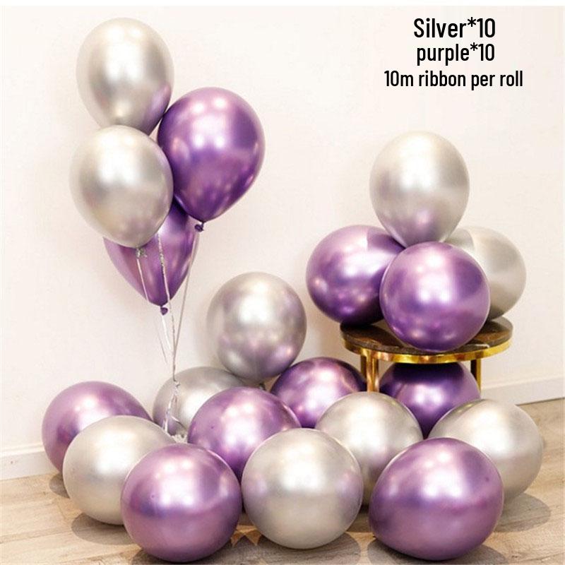 Romantic Metallic Balloons Set for Weddings, Bedrooms, and Birthdays