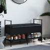 VidaXL Shoe Bench, Storage Bench with Seat, Shoe Rack with Cushion, Modern, Black 85.5x42x57.5 Cm 835229
