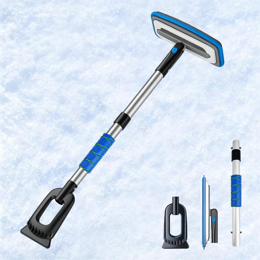 40" Extendable Snow Brush & Ice Scraper, Anti-Slip Grip, 360° Head, Detachable EVA Brush & ABS Scraper for Cars, Trucks & SUVs