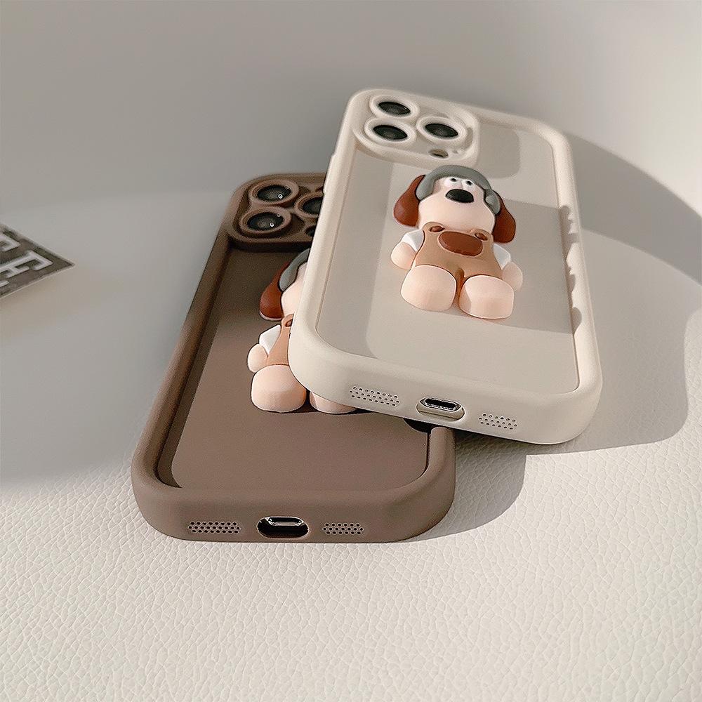 Cartoon Trendy Brand Phone Case for Apple IPhone 15 Pro Max, 3D Dog, 13 Dropshipping, 11 Full-coverage Protective Case Huawei