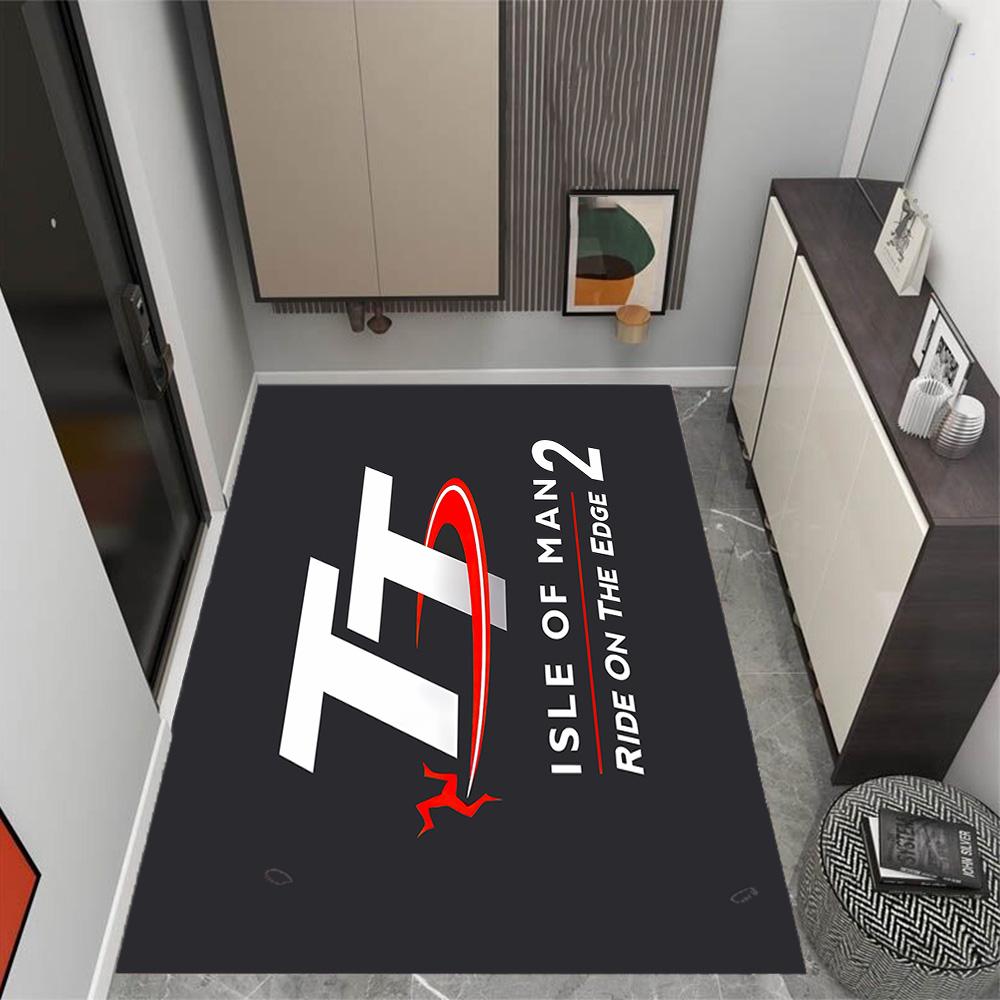 Tappeti Antiscivolo a Tema Gara TT dell'Isola di Man - Arredamento per la Casa in Poliestere, Adatti per Camere da Letto, Soggiorni, Ingressi, Studi e Decorazioni