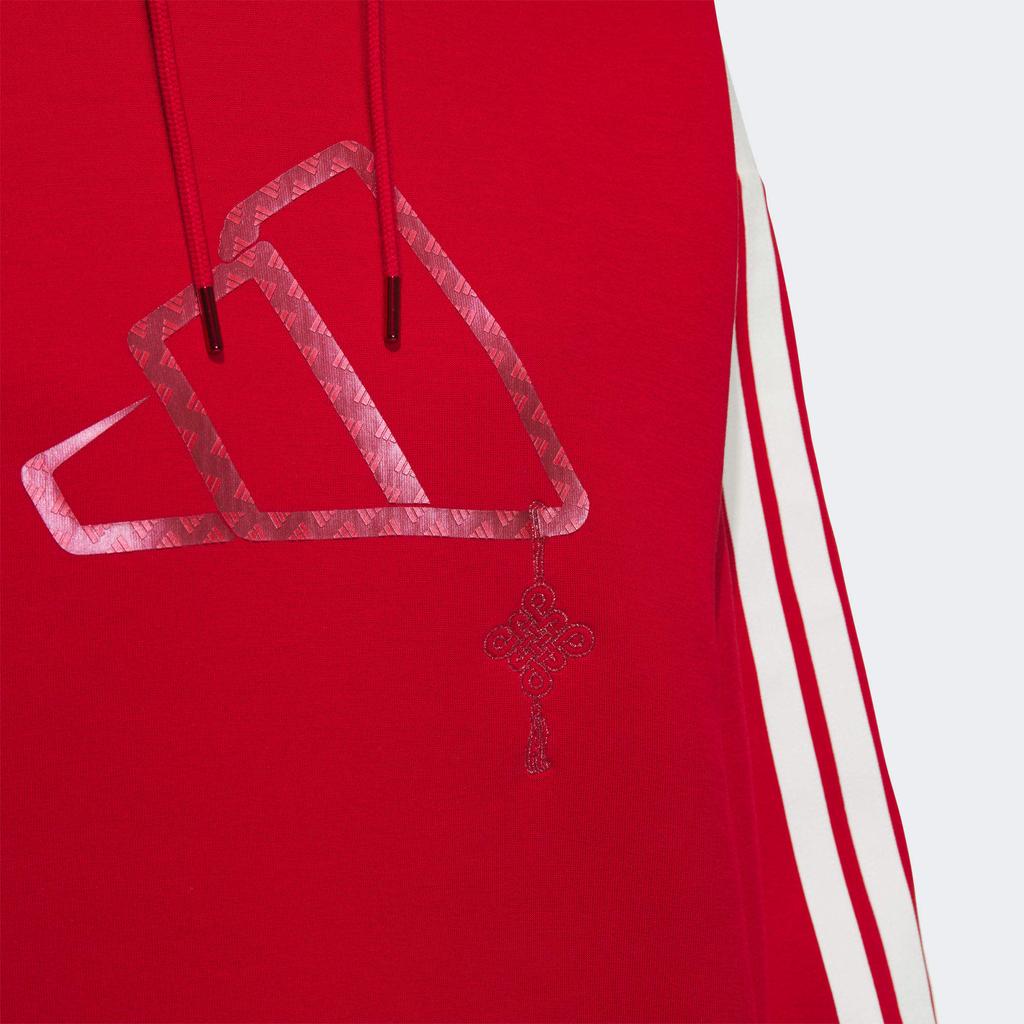 Adidas Casual Series Merkelogo Hettegenser Genser med striper Tykk genser Damegenser Energy-Red JZ1636