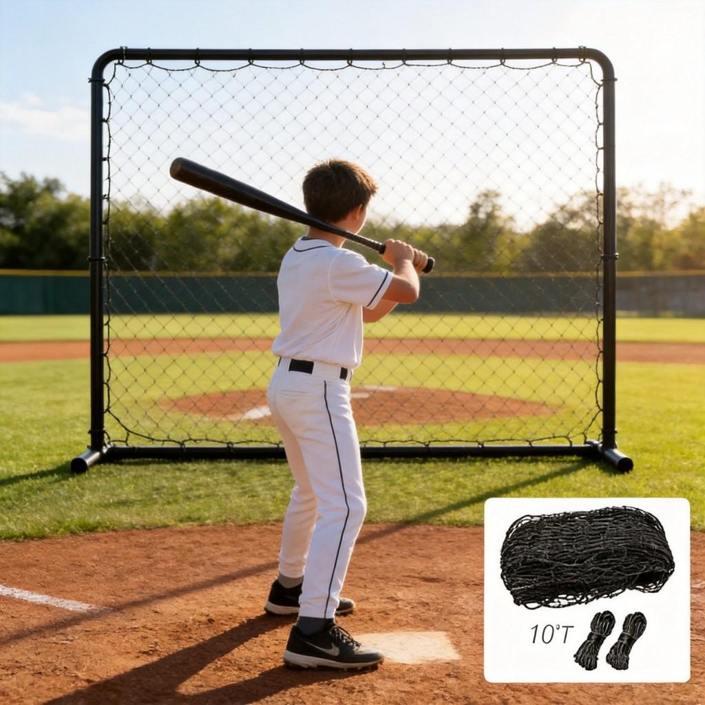 Nylon Knotted Baseball Backstop Hitting Net, Sports Training Net For Tennis Hockey Softball Practice