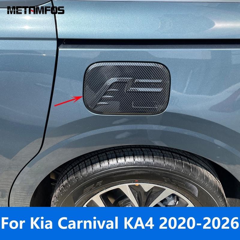 For Kia Carnival KA4 -2024 2025 2026 Carbon Fiber Gas Fuel Tank Cap Oil Filler Cover Trim Exterior Accessories Car Styling