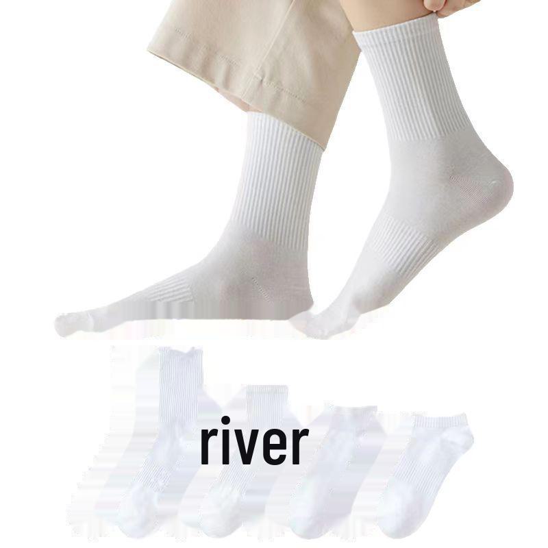 

Мужские утолщенные теплые носки из хлопка Синьцзян - три модели трубчатой конструкции, высокая талия, впитывают пот, идеально подходят для осенних и зимних видов спорта Short Tube - White Polyester