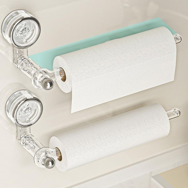 Easy Installion Rotatable Paper Towel Holder Suction Cup Hook for Efficient Kitchen and Bathroom Storage Solution