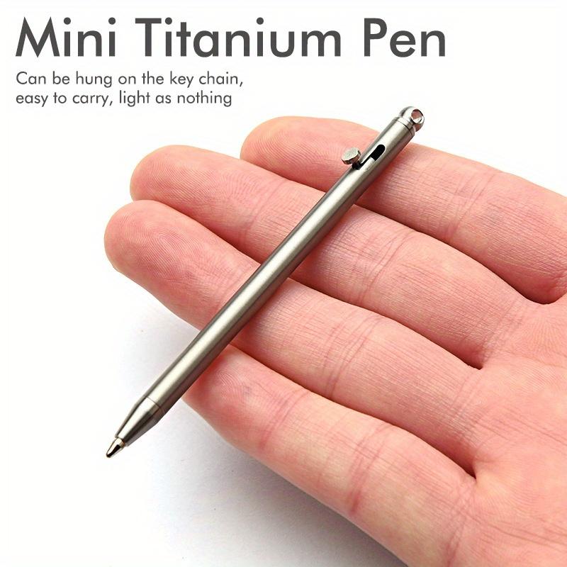 Penna Mini Compatta Titanio Puro Bolt Pen Portachiavi Portatile Penna a Sfera Regalo per Feste per gli Ospiti