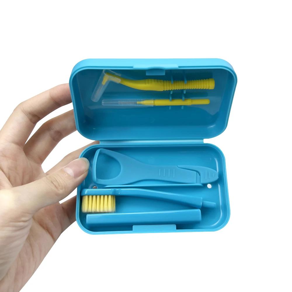 20 Set Portable Toothbrush Box Orthodontic Oral Hygiene Tools Kits Interdental Brush Tongue Scraper Travel Toothbrush