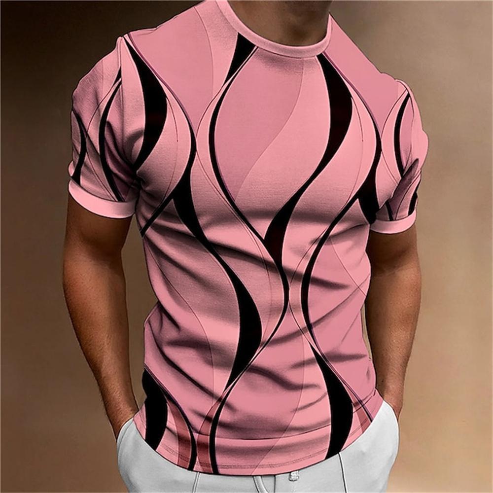 Summer Men Short Sleeve Round Neck 3D Digital Plrint T Shirt 100% Polyester High Elasticity Men Fitness Sport T Shirt
