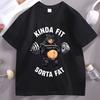 Kinda Fit Sorta Fat Cartoon Bear Funny Weightlifting Gym Graphic TShirts Men Kids Soft Casual Short Sleeve Tee Shirt Clothes